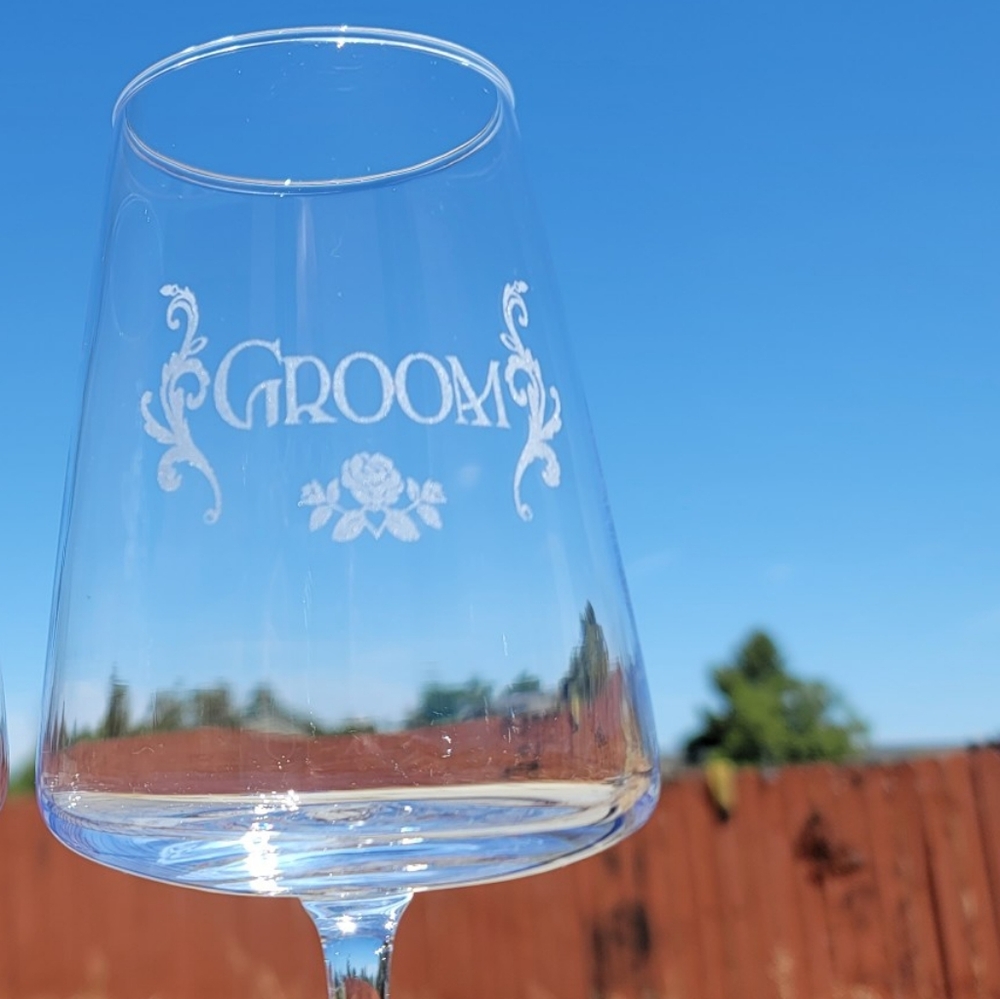 Wedding Groom and Groom wine glass SET (2)